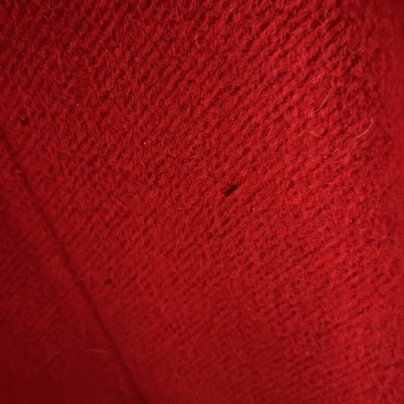 Vintage Red Wool Coat with Fur Size M/L - Picture 9 of 16